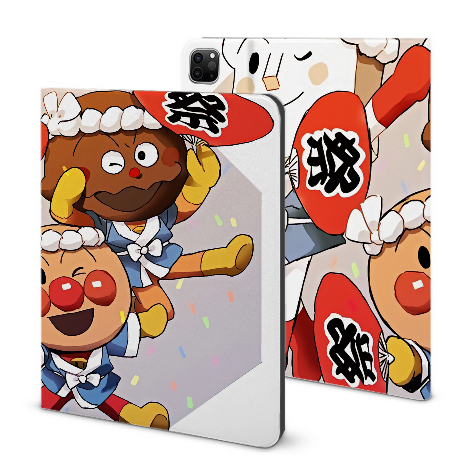 （画像用） アンパンマン Anpanman IPad ケース ブック型 PUレザー TPU 耐衝撃 軽量 薄型 ペン収納なし 全面保護 IPad 各モデル対応